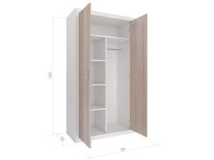 Miniaturka 7 - Szafa dziecięca dąb sonoma wymiary 190x90x50 cm rysunek techniczny