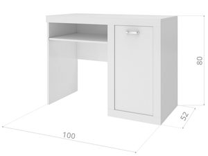 Miniaturka 10 - Biurko dziecięce wymiary 100x52x80 cm rysunek techniczny