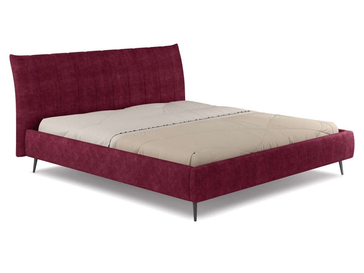 Elegantes Polster-Doppelbett mit Bettkasten Elia
