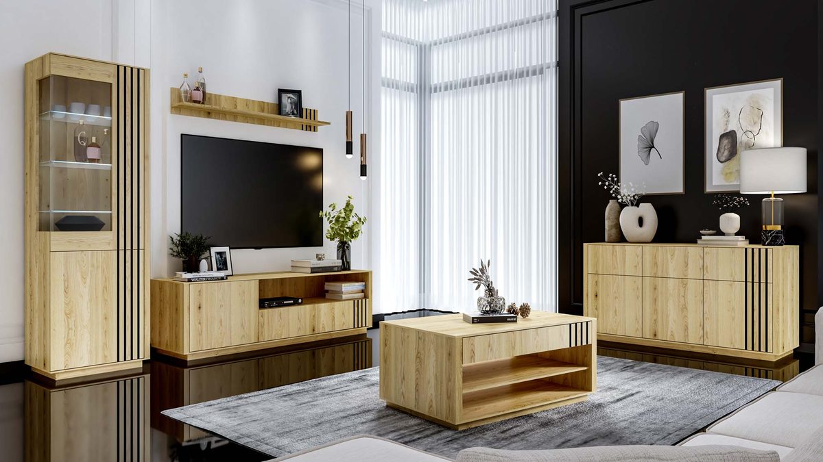 Kolekce Dorello – Salon s TV skříňkou a komodou