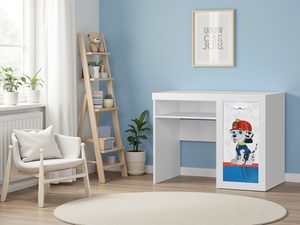 Miniatura 11 - Bílé dětský psací stůl s motivem pejska hasiče v chlapeckém pokoji aranžmá