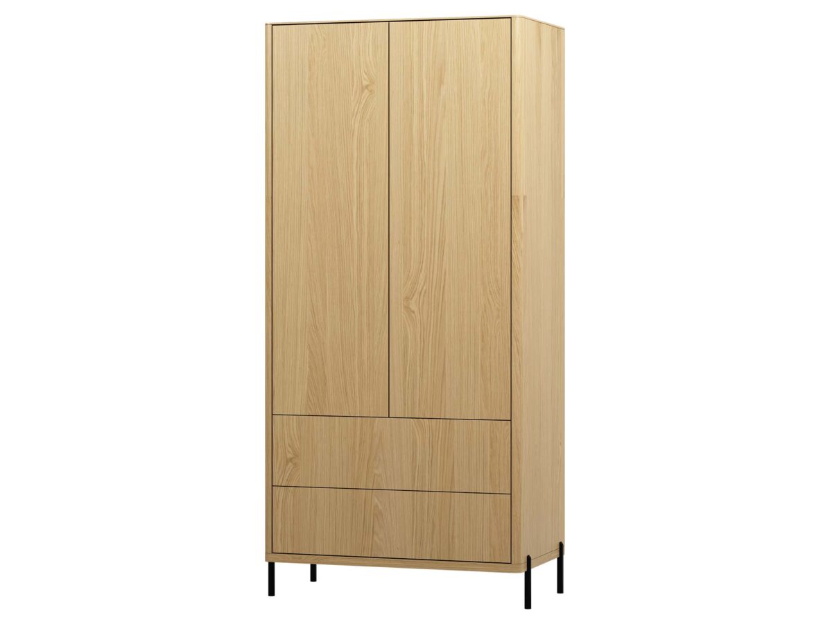 Kleiderschrank 2D2S mit Metallfüßen Avolino