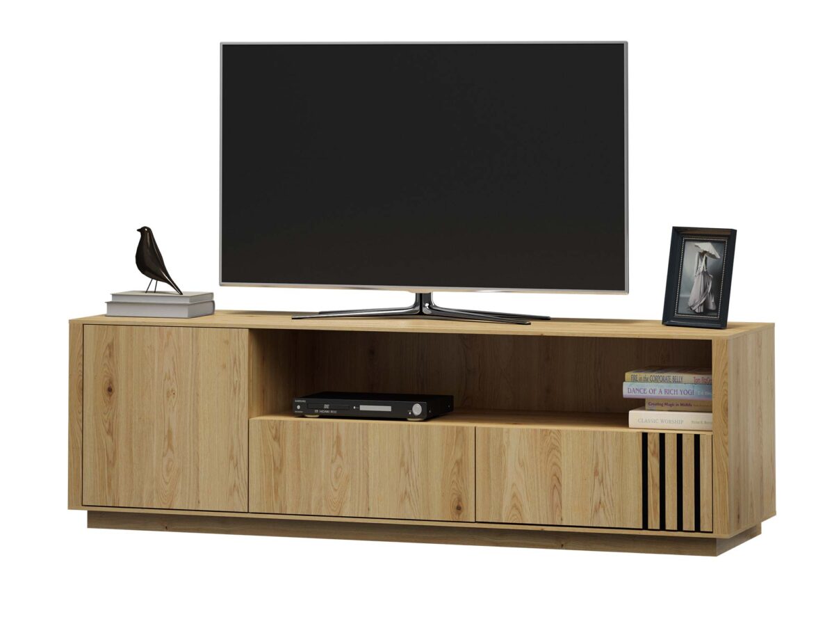 TV stolek 2S1D dub divoký s drážkováním Dorello