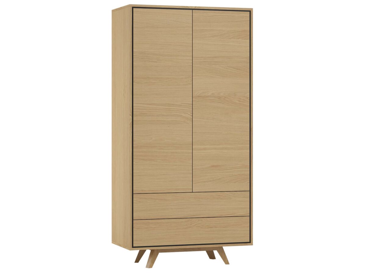 Zweitüriger Schrank 2D2S aus Naturholz Saviero
