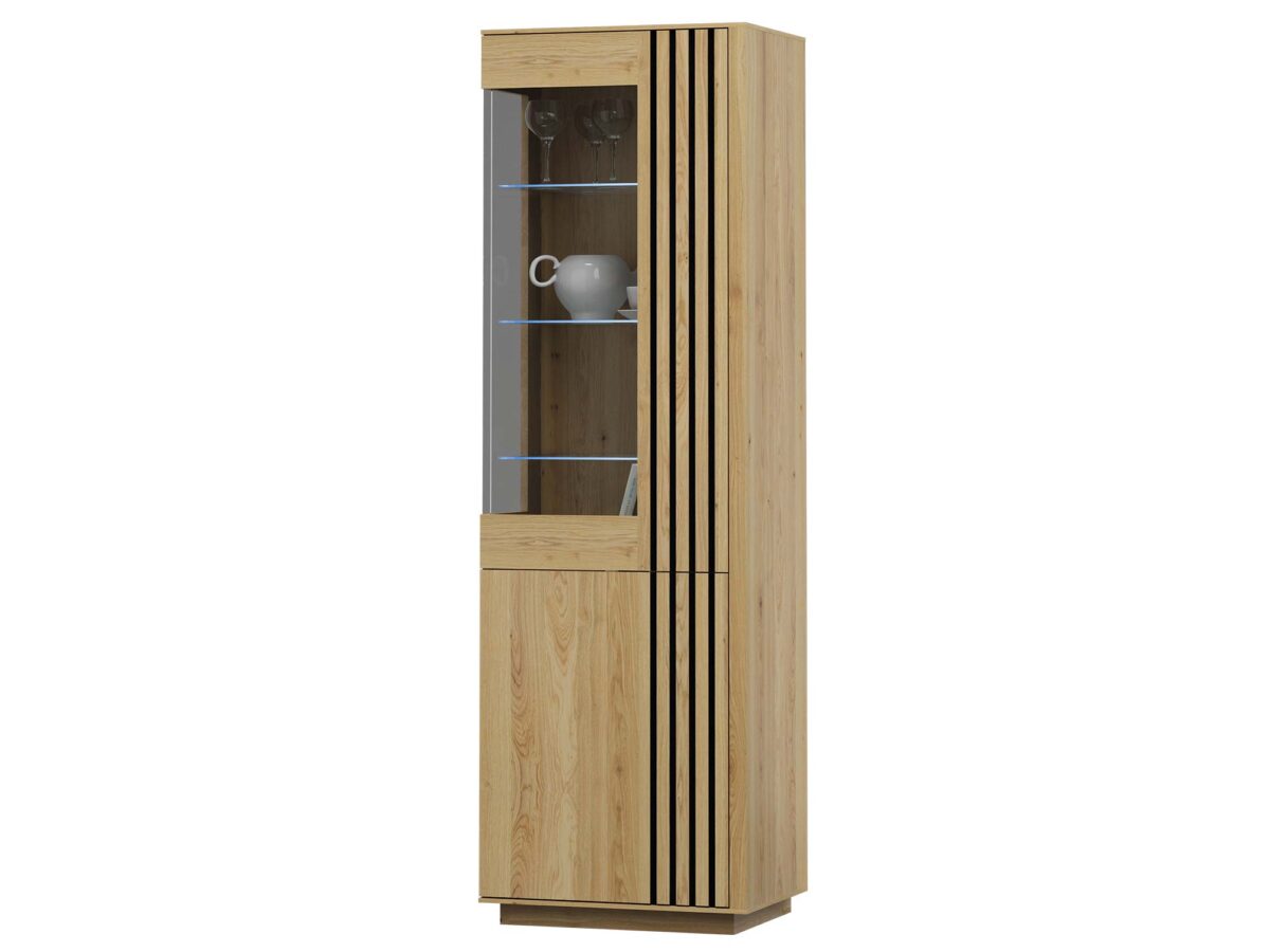 Vitrine 2DL geriffelt 60 cm Meble Dorello