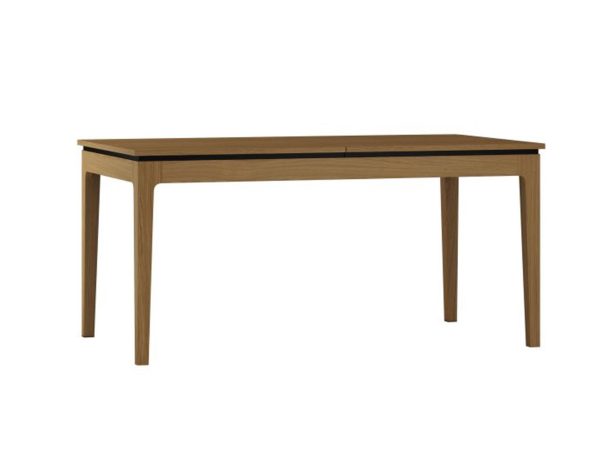 Stůl dřevěný dubový obdélníkový s černým detalem pod deskou