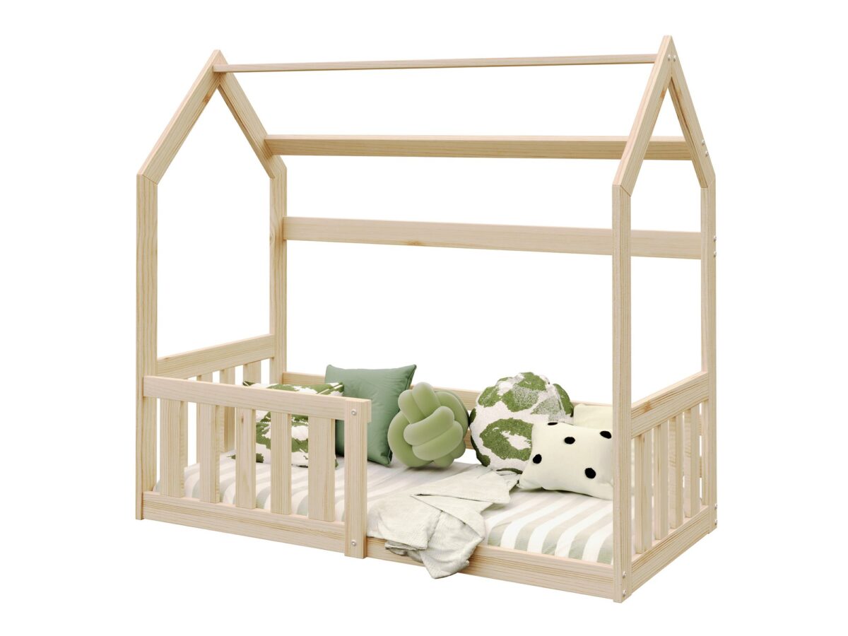 Hausbett Bodenbett aus Holz mit Matratze 160×80 cm Coco