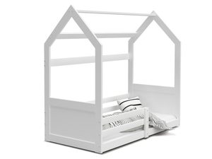 Miniatúra 16 - Biela drevená detská posteľ domček s bariérkou, perspektíva