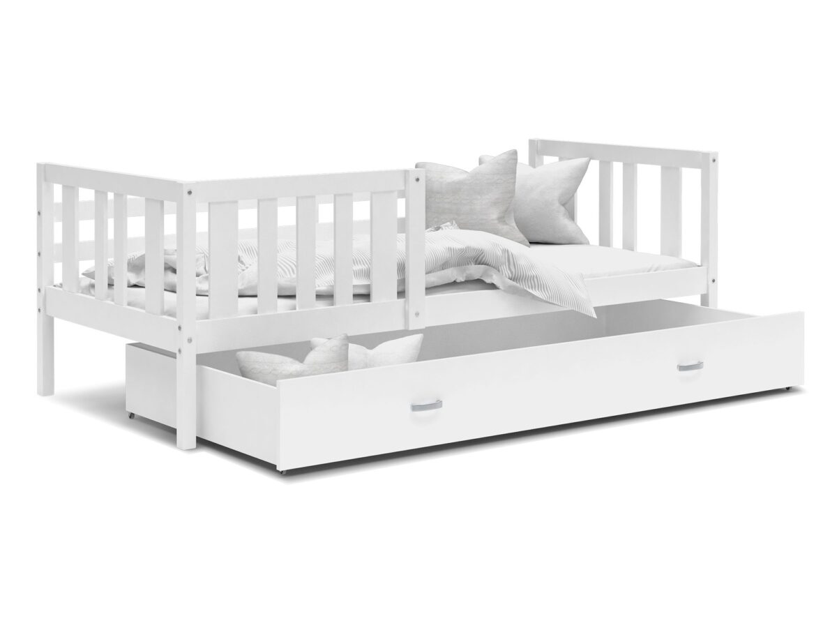 Kinderbett 190×80 cm mit Rausfallschutz und Schlaffunktion Bambi