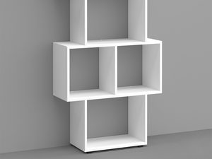 Miniaturka 2 - Biała półka modułowa stojąca z geometrycznym układem kostek