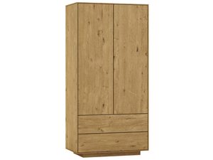 Miniatúra 2 - Dubová skriňa, svetlá, dvojdverová, s dvoma zásuvkami na sokli