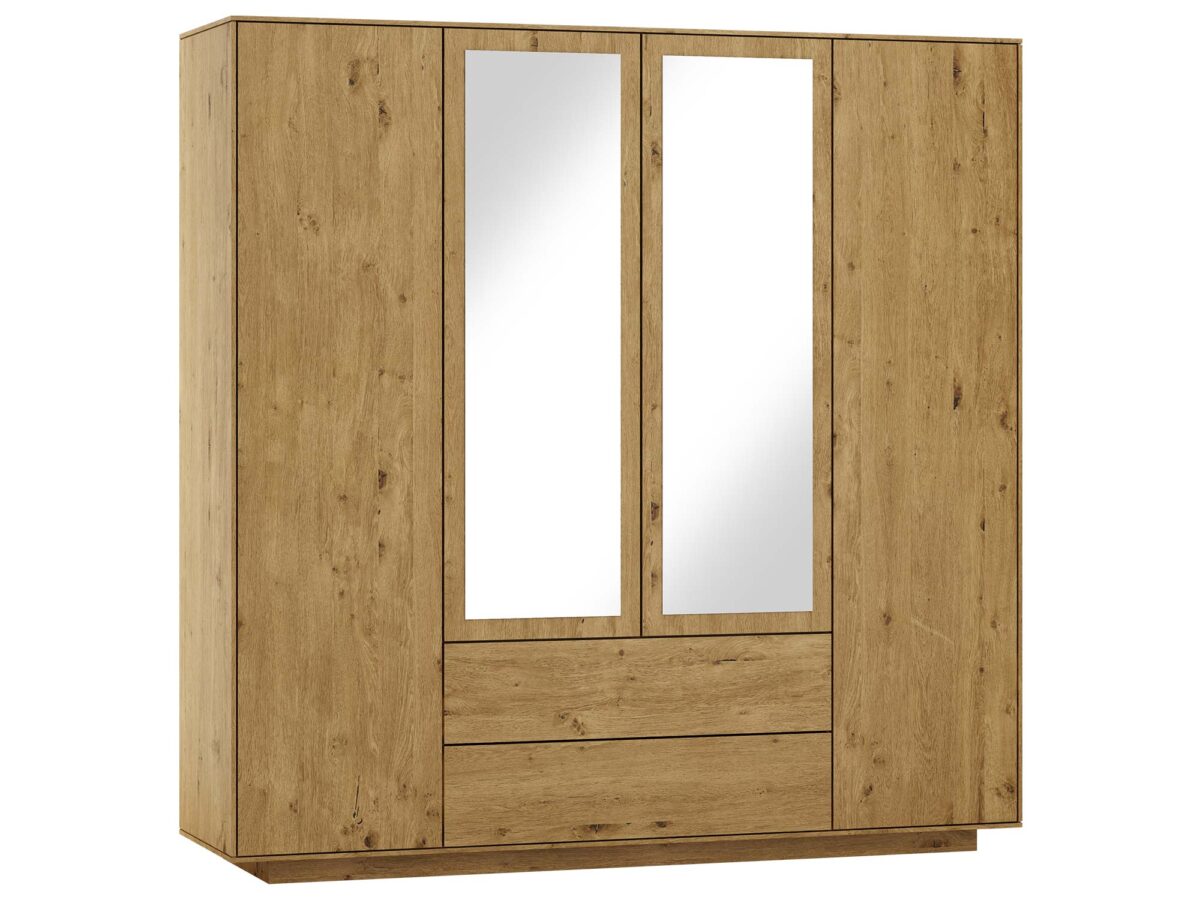 Kleiderschrank 4D2S Eichenfurnier 200 cm Fiorenzo