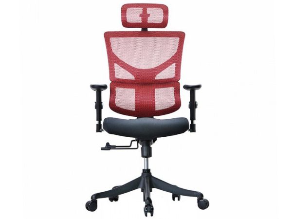 Červený kancelářské křeslo ergonomiczny siatkowy s čelem čelní