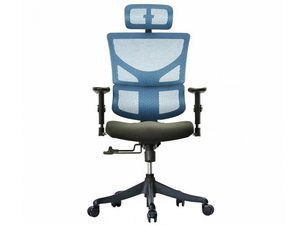 Miniatúra 3 - Modrá ergonomická sieťovaná kancelárska stolička so čelom postele čelný pohľad