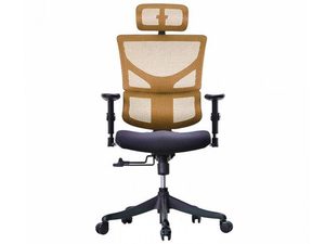 Miniatúra 4 - Oranžové pracovné ergonomické kreslo so sieťovinou s operadlom v poprednom pohľade