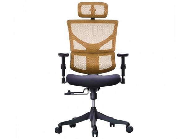Oranžový kancelářské křeslo ergonomiczny siatkowy s čelem čelní
