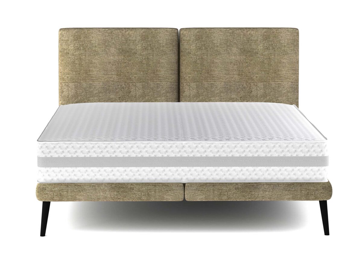Modernes Polster-Doppelbett auf hohen Beinen Selene