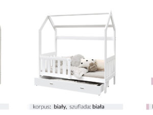 Miniaturka 6 - Łóżko domek ze schowkiem i barierką Bella