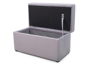 Miniaturka 3 - Pufa Alvares szara w tkaninie Monolith z przeszyciem
