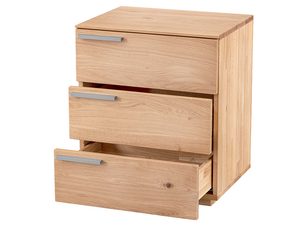 Miniaturka 2 - Komoda dębowa z trzema szufladami dwie otwarte perspektywa