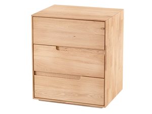 Miniatura 1 - Dubová komoda se třemi zásuvkami vyříznuté úchyty perspektiva
