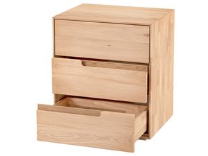 Miniatura 2 - Komoda dubová s třemi zásuvkami dvě otevřené pokazujace interiér