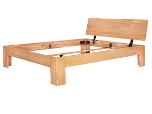 Miniaturka 5 - Rama łóżka dębowego z zagłówkiem skośnym konstrukcja metalowe zawiasy perspektywa