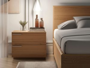 Miniatura 8 - Skříňka nocna dubová se dvěma zásuvkami u posteli aranžmá