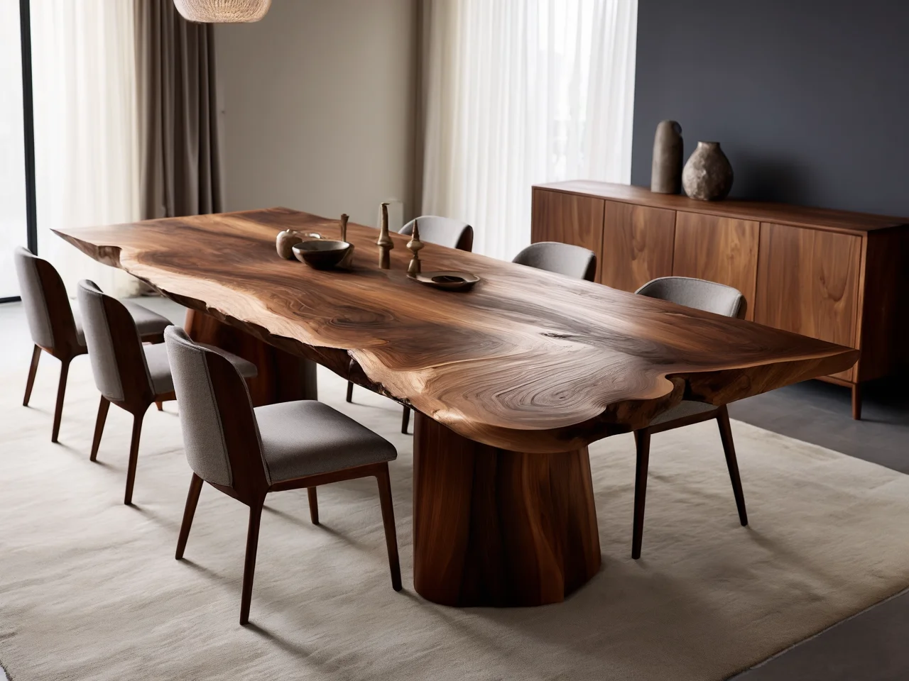 Eleganckie nábytek z orzecha amerykanskiego salon