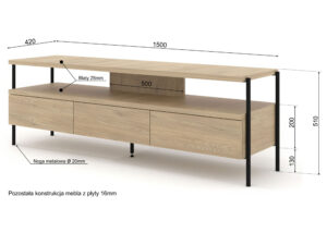Miniatura 2 - TV stolek Fly push to open 150 cm, dub cremona