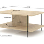Miniaturbild 2 - Couchtisch Fly 110 cm Eiche Cremona