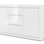 Miniatúra 4 - Biela lesklá komoda s tromi zásuvkami a dvoma dverami