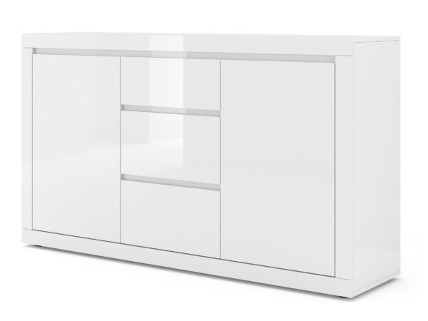 Kommode Diana 150 cm weiß matt / weiß glänzend