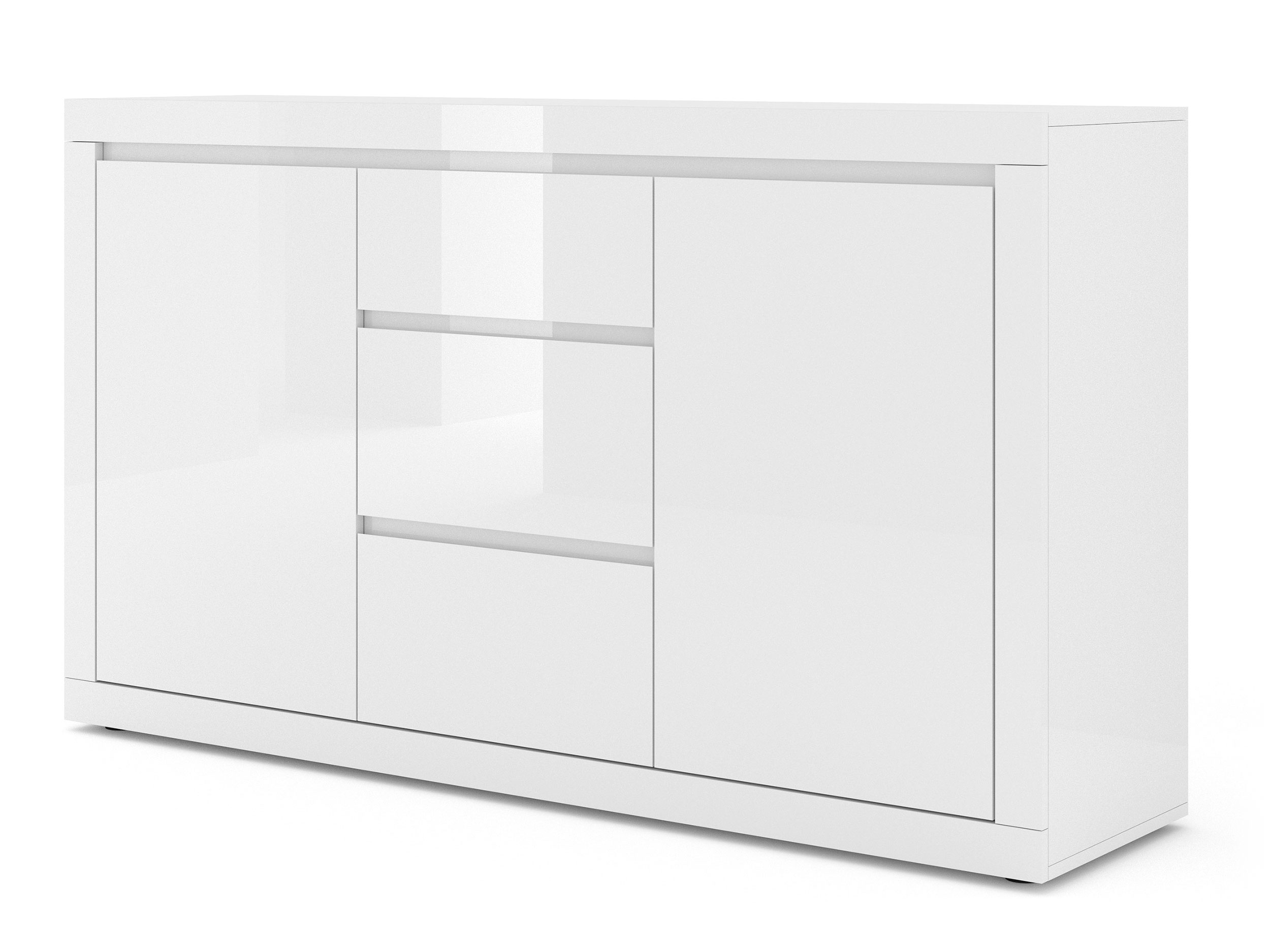 Komoda Diana 150 cm biały mat / biały połysk