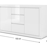 Miniaturbild 2 - Kommode Diana 150 cm weiß matt / weiß glänzend