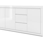 Miniatúra 4 - Biela lesklá komoda so zásuvkami a dvoma skrinkami