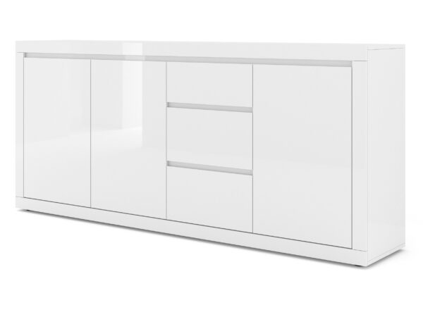 Kommode Diana II 195 cm weiß matt / weiß glänzend