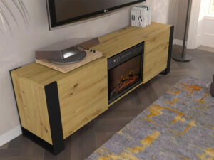 Miniaturka 4 - TV-Lowboard Takoz mit Kamin push to open 180 cm Eiche Artisan