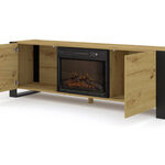 Miniaturbild 1 - TV-Lowboard Takoz mit Kamin push to open 180 cm Eiche Artisan