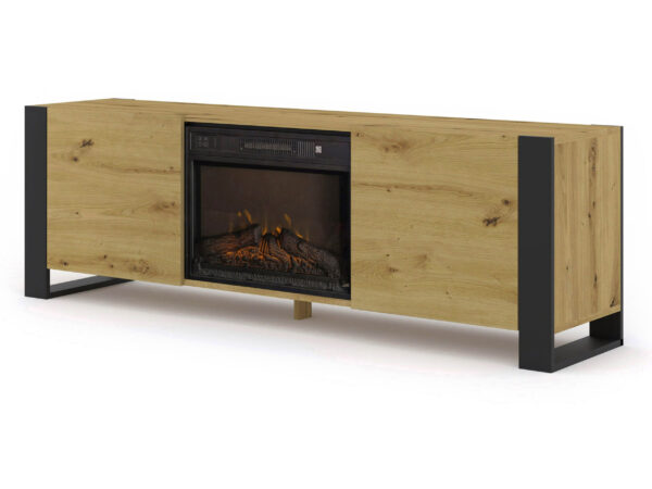 TV-Lowboard Takoz mit Kamin push to open 180 cm Eiche Artisan