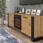 Miniaturbild 3 - TV-Lowboard Irfan mit Kamin 180 cm Eiche Artisan