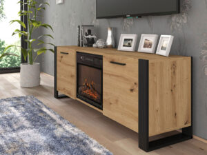 Miniatura 3 - TV stolek Irfan s krbem 180 cm, dub artisan
