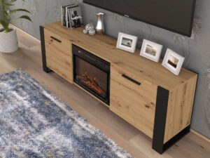 Miniatura 4 - TV stolek Irfan s krbem 180 cm, dub artisan