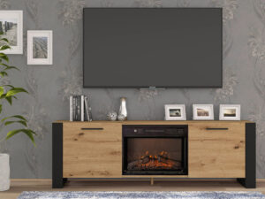 Miniatura 5 - TV stolek Irfan s krbem 180 cm, dub artisan