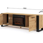 Miniaturbild 2 - TV-Lowboard Irfan mit Kamin 180 cm Eiche Artisan