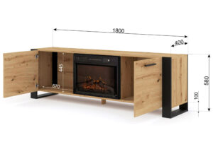 Miniatura 2 - TV stolek Irfan s krbem 180 cm, dub artisan