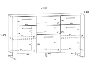 Miniatura 6 - Komoda Irfan 155 cm, dub grange