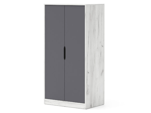 Kleiderschrank Simi 90 cm Craft weiß / graphit