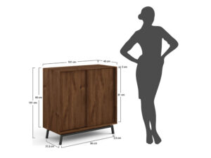 Miniatura 1 - Dřevěná dubová komoda s barem Oak Elegance TABACCO