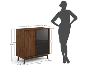 Miniatura 1 - Prosklená dubová komoda Oak Elegance TABACCO